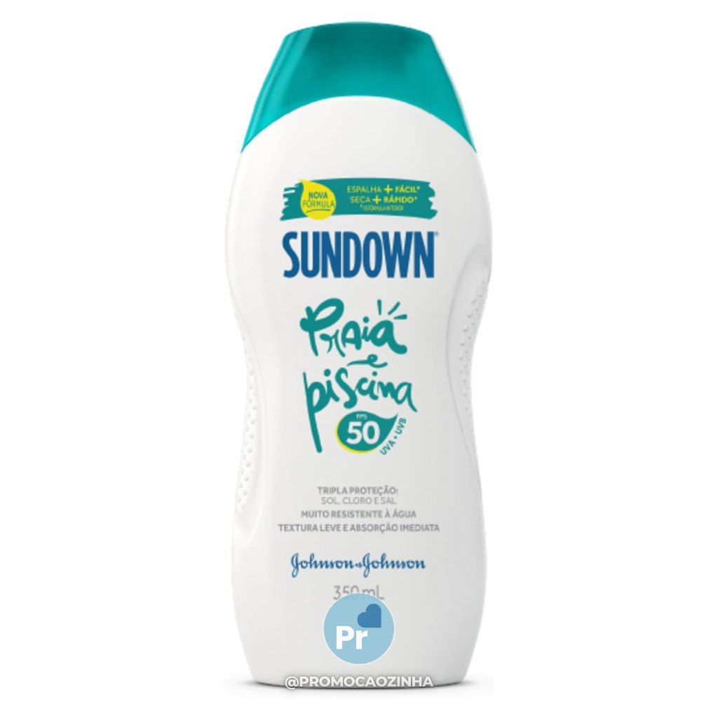 Johnson's Sundown Protetor Solar Corpo E Rosto Praia E Piscina FPS 50 350ml
