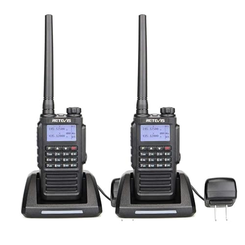 Retevis Rádio Comunicador Rt87 Ip67 À Prova D'Água, Rádio Bidirecional Resistente, Rádio Bidirecional de Alta Potência E Longo Alcance, 128 Canais, Banda Dupla, Bateria de 1200 Mah, Alarme