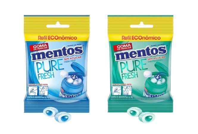 Gomas de Mascar Mentos Pure Fresh Menta Verde Sem Açúcar