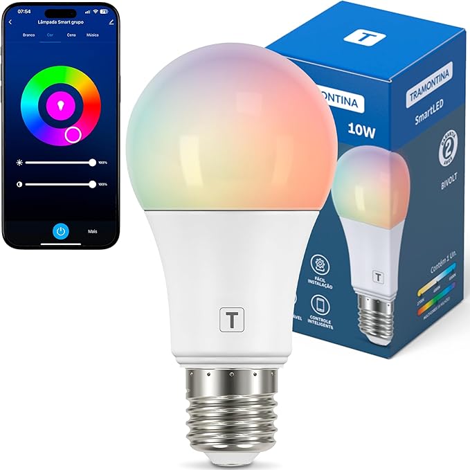 Lâmpada Inteligente Tramontina 10W RGBW Wi-Fi