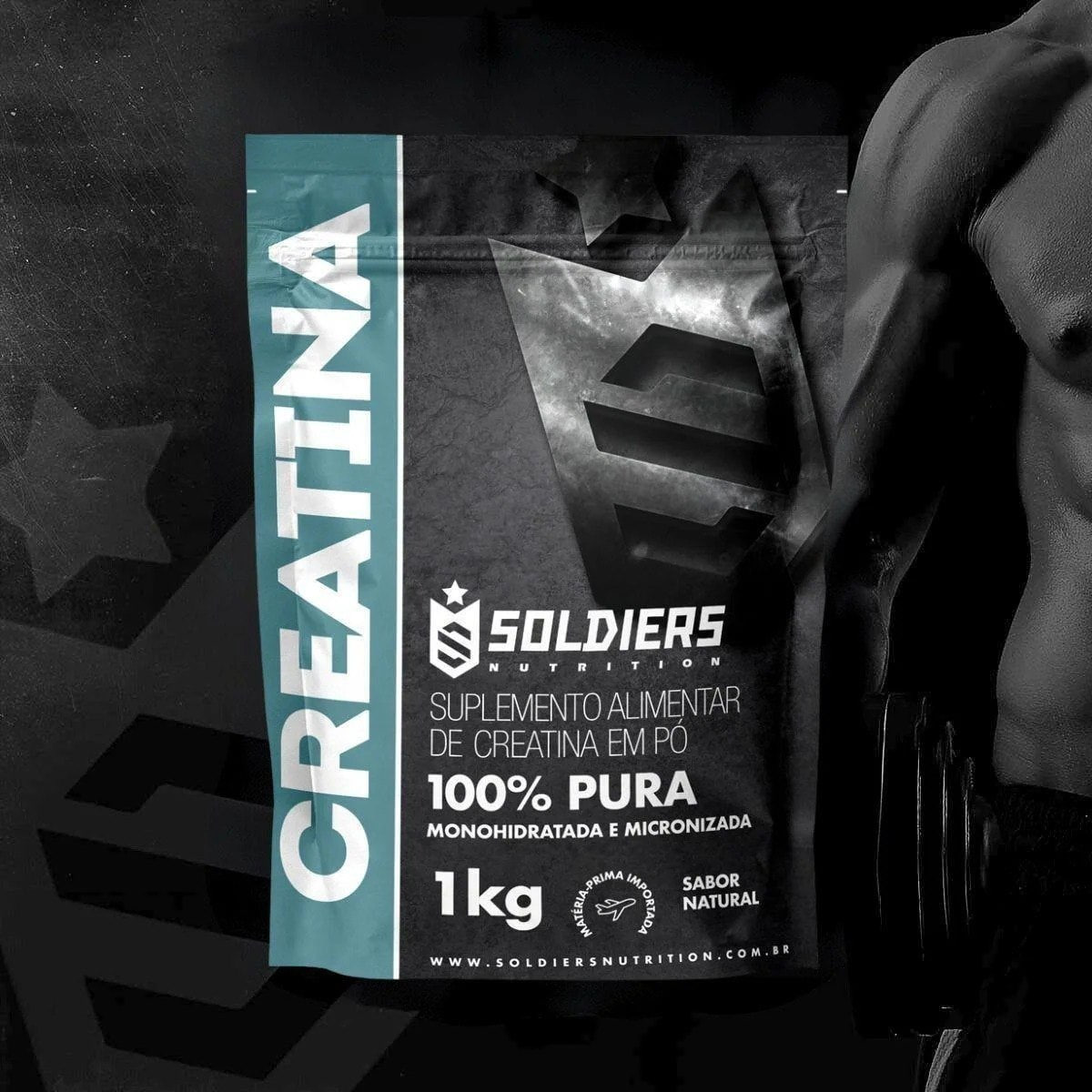 Creatina Monohidratada 1Kg - 100% Pura Importada - Soldiers Nutrition