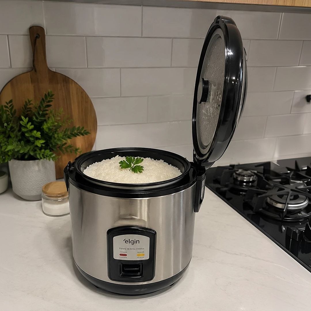 Panela de Arroz Elétrica Gran Rizzo 700W Elgin Antiaderente 10 Xícaras 220V
