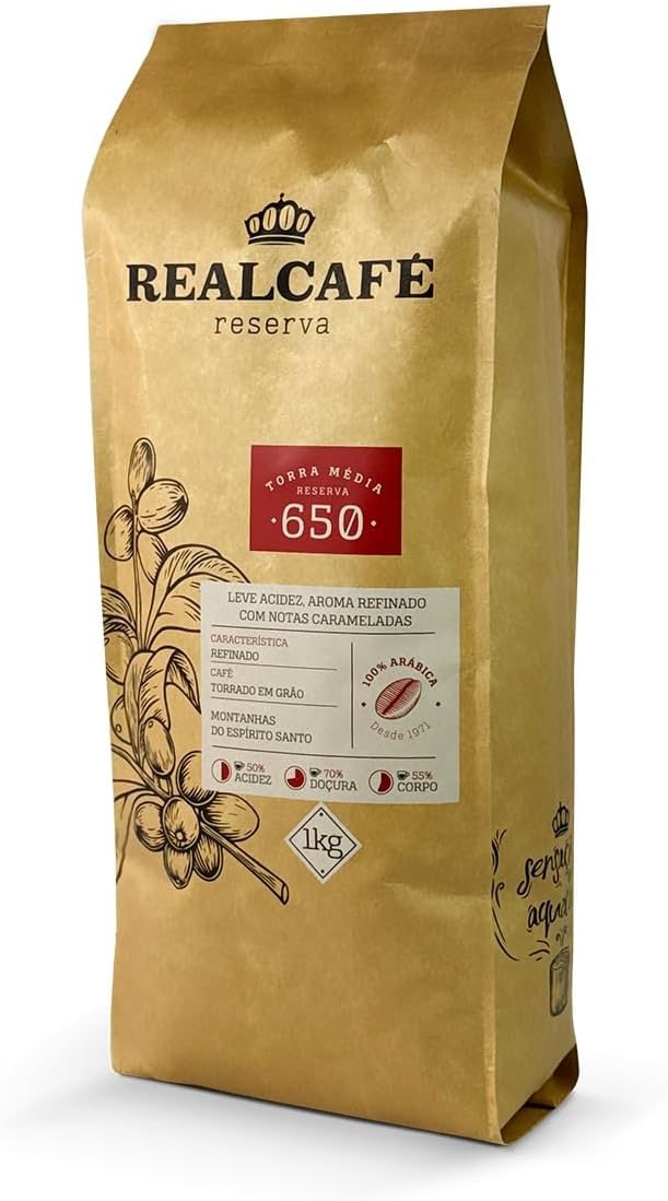 CAFÉ ESPECIAL TORRADO EM GRÃOS REALCAFÉ RESERVA 650 (Torra Média) (1KG)