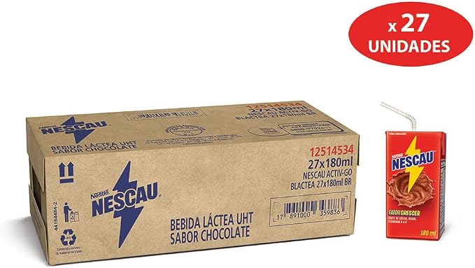 Nescau Bebida Láctea 180ml caixa com 27 unidades