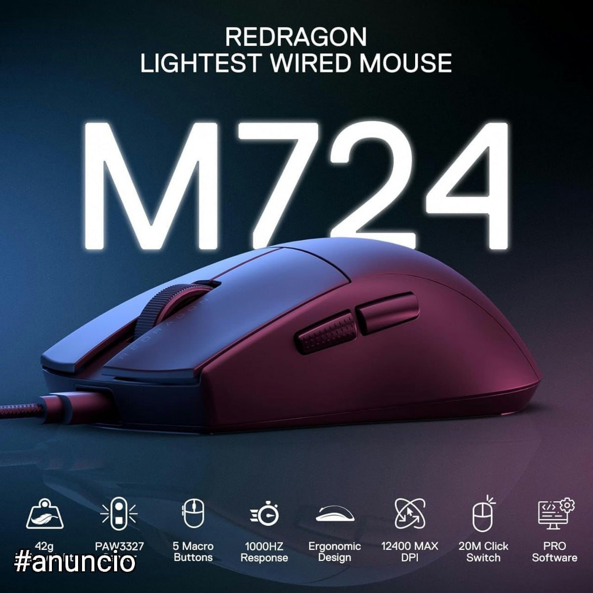 Mouse Gamer Redragon Preto