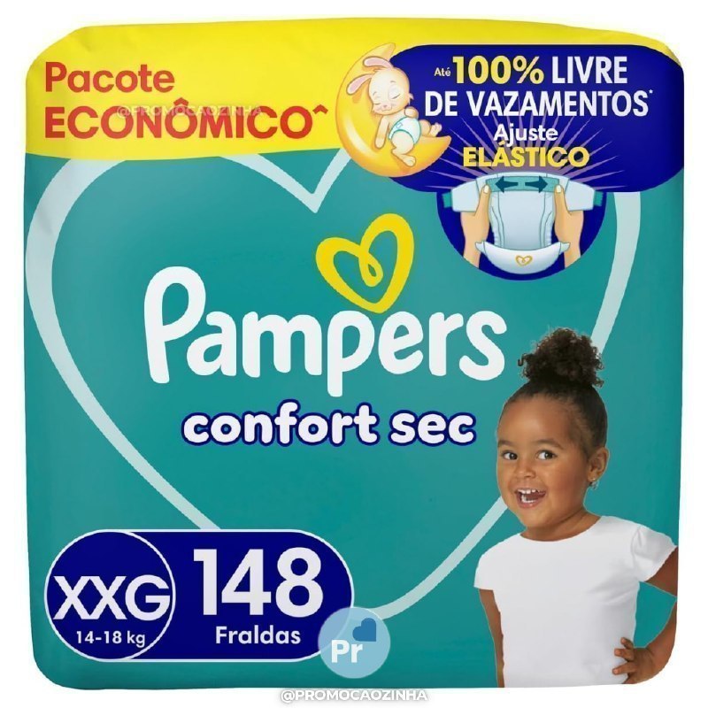 Fraldas Pampers Confort Sec XXG 148 Unidades