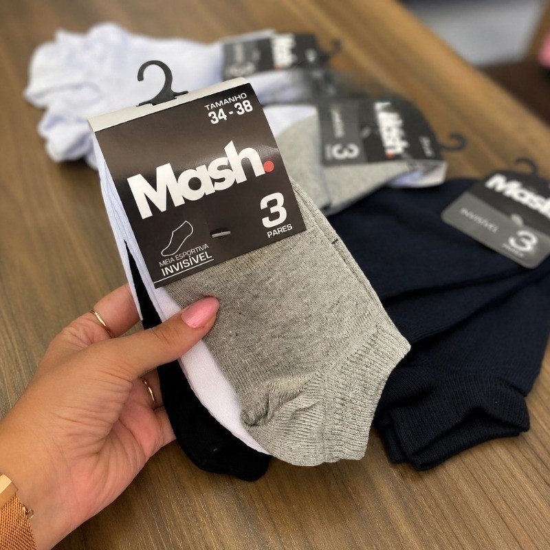 Kit com 12 Pares de Meias Mash Cano Curto
