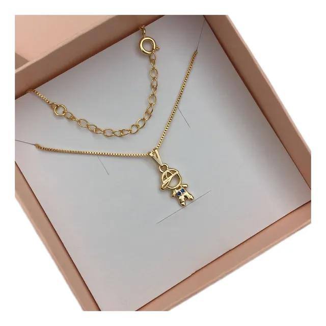 Colar Filhos Com Pingente 1 Filho Folheado A Ouro 18k