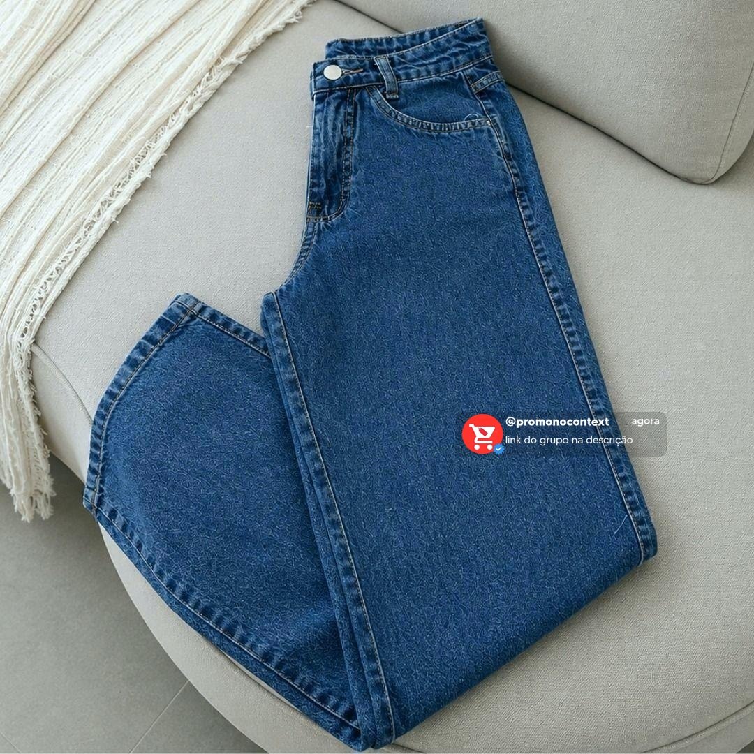 Calça Mom Jeans Feminina Cintura Alta