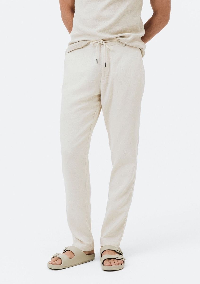 Calça Masculina Reta Em Linho Hering