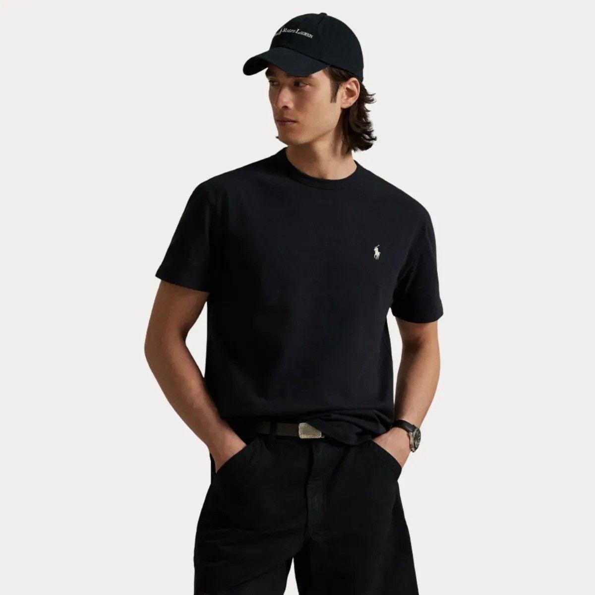 Camiseta Básica Ralph Lauren Preta Masculina