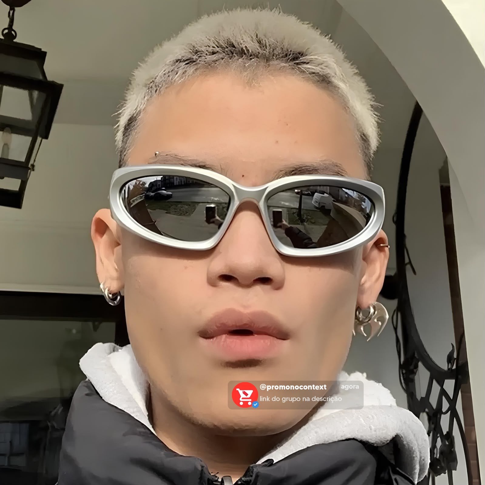 Óculos De Sol Y2k Hype Cyberpunk Oval Trap Futurista