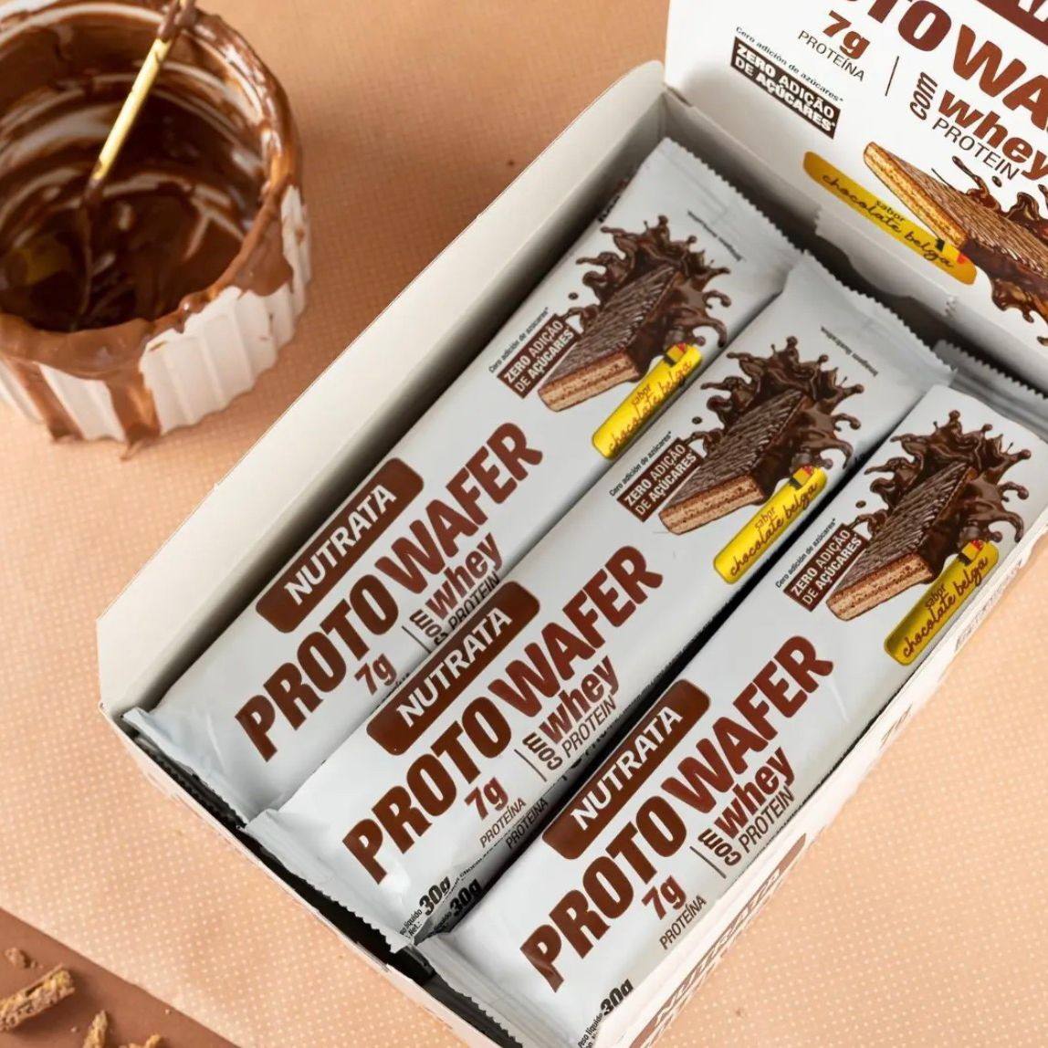 Proto Wafer 30g Display Com 12 Unidades Sabor Chocolate Belga Nutrata
