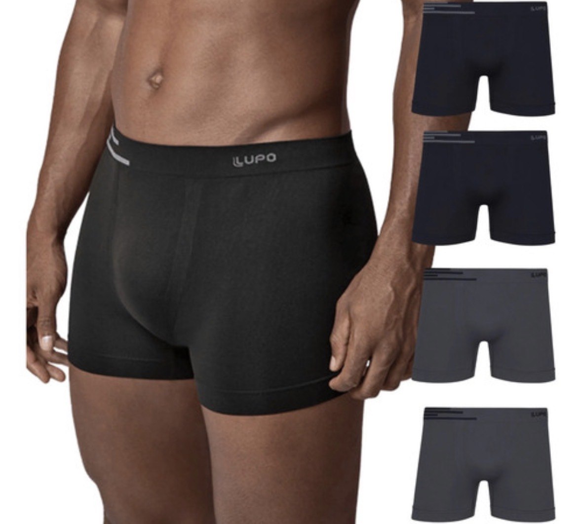 Kit 4 Cuecas Lupo Boxer Poliamida Box Sem Costura