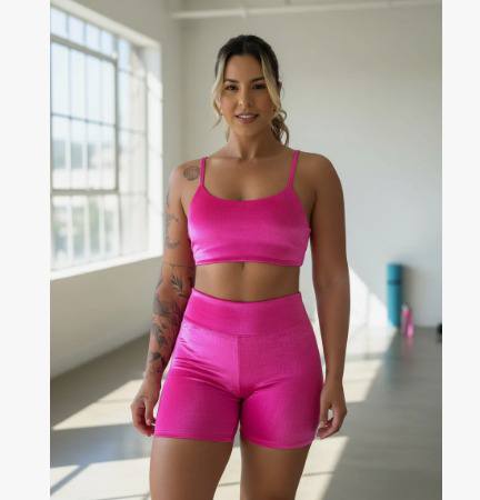 Conjunto Fitness Feminino Top e Short de Academia