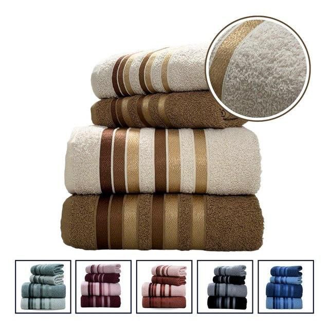 Jogo De Toalha 2 Banho 2 Rosto 100% Algodão Macia Felpuda