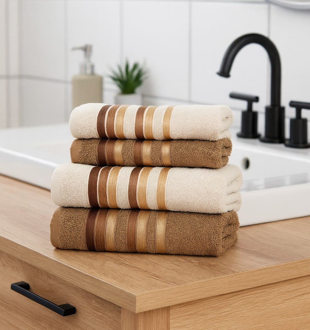 Jogo De Toalha 2 Banho 2 Rosto 100% Algodão Macia Felpuda