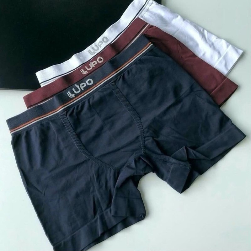 Kit com 6 Cuecas Boxer Lupo Poliamida Sem Costura