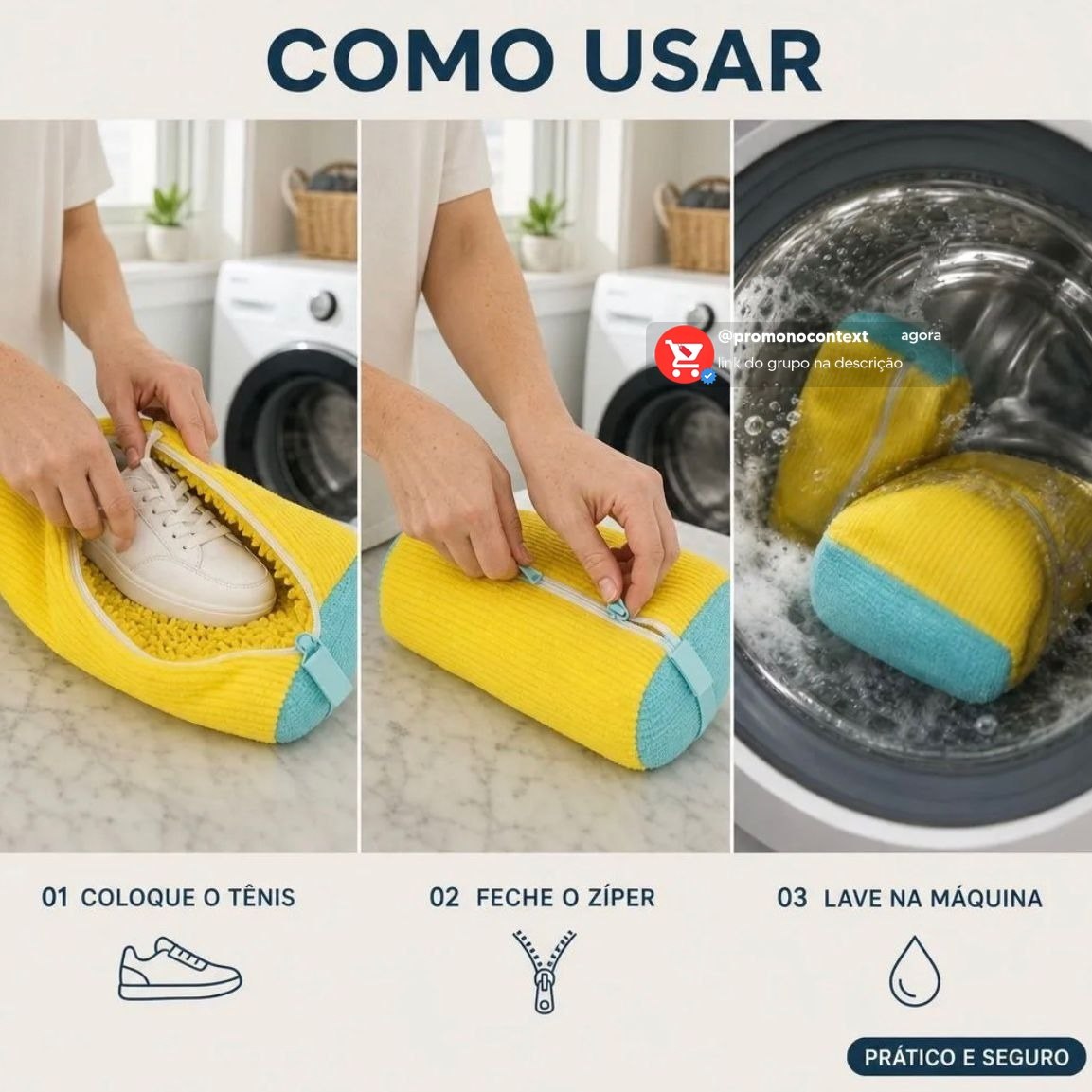 Kit 2 Sacos Lavar Tenis Maquina Sneaker Cerda Protetor Zíper
