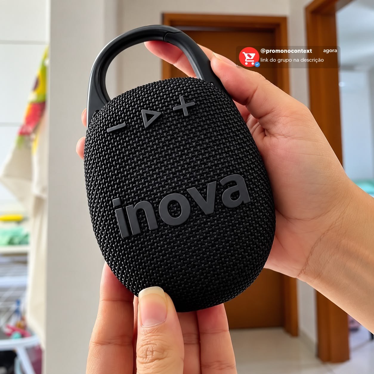 Caixa de Som Bluetooth 5.4 Portátil Potente IP67 com Gancho Preto 127/220V