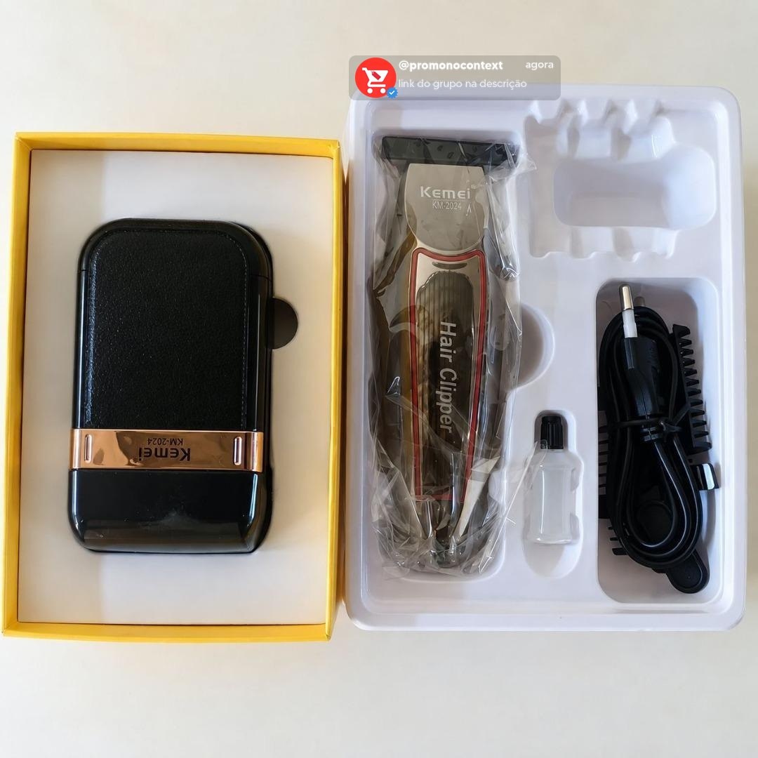 Máquina de Acabamento Corte Cabelo Barba Kemei-032 Shaver