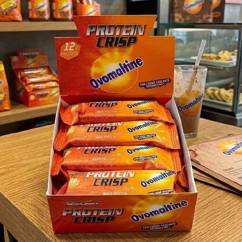 Barra Proteína Whey Crisp Bar 12 Unidades Integralmedica Ovomaltine
