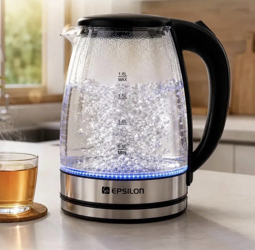Chaleira Eletrica Vidro Epsilon Eps-2906 Esquentar Agua Leit