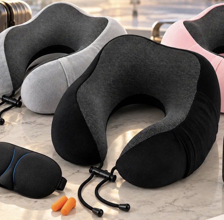 Travesseiro Apoio Encosto De Pescoço Para Viagem Ergonômico