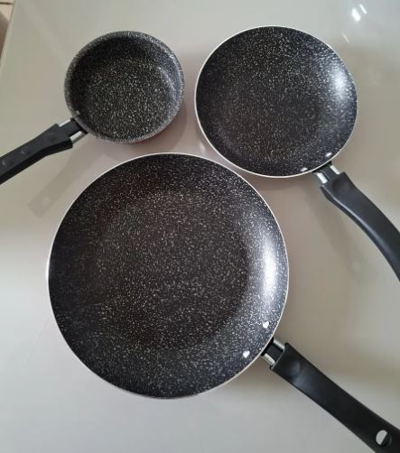 Jogo De Frigideiras Francesas 3 Peças 14 18 24cm Preto Nacional