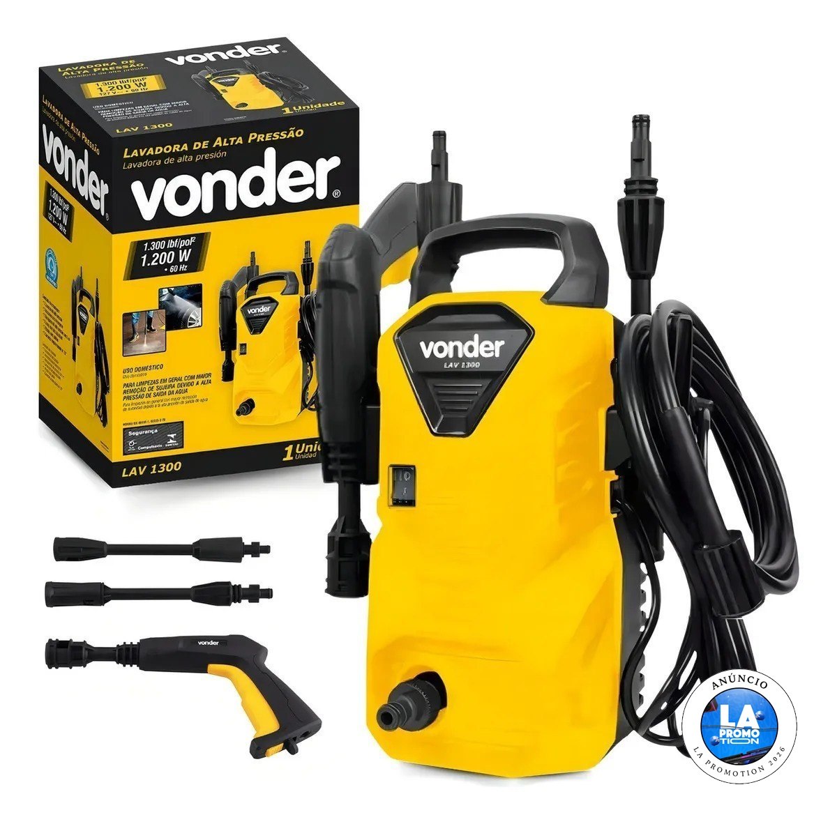Lavadora De Alta Pressão Vonder 1400w Lav 1600 Amarelo