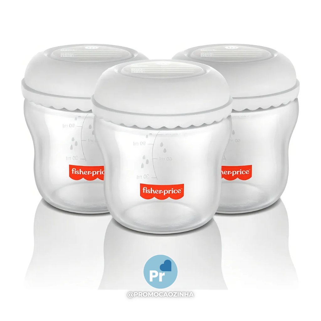 Conjunto 3 Frascos Para Armazenar Leite 150ml
