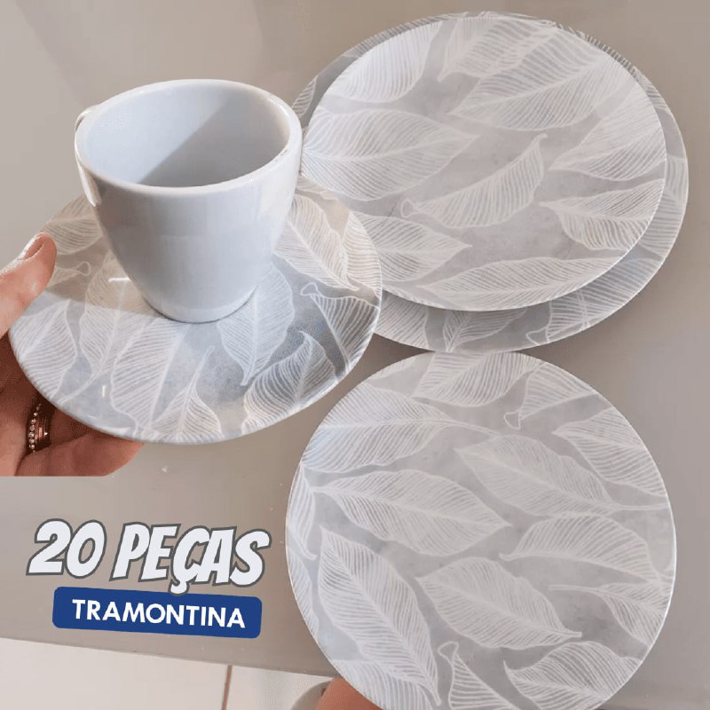 Aparelho De Jantar Oxford Cerâmica Lola 20 Pç Cor Estampado