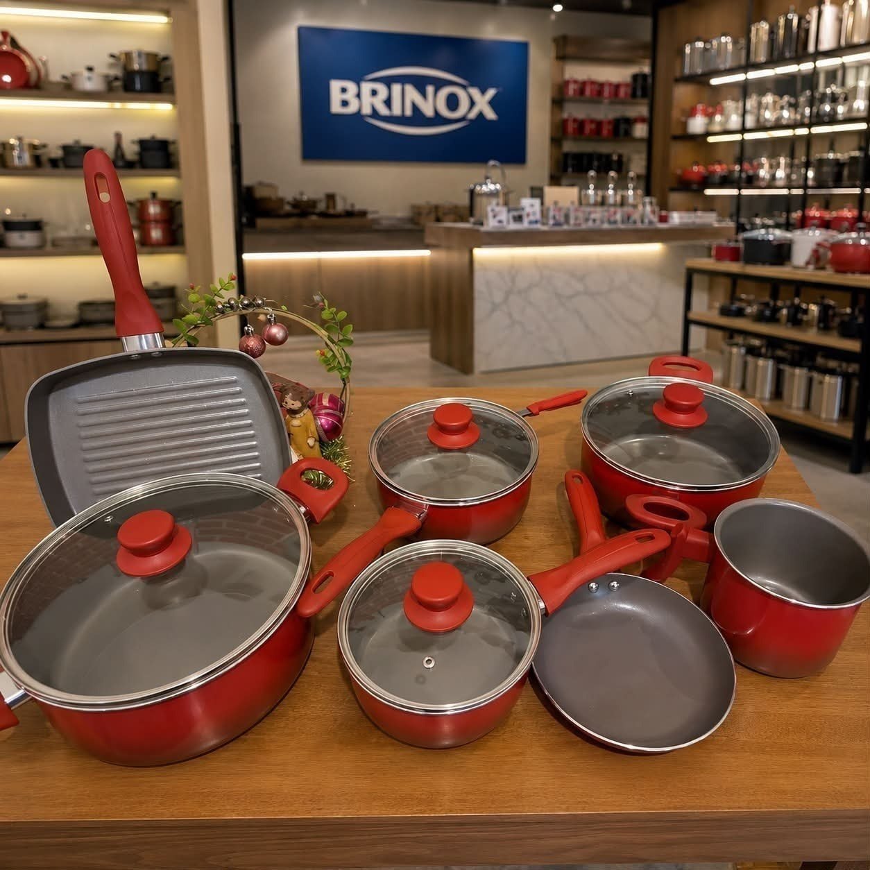 Conjunto De Panelas 7 Peças Smart Plus Vermelha - Brinox