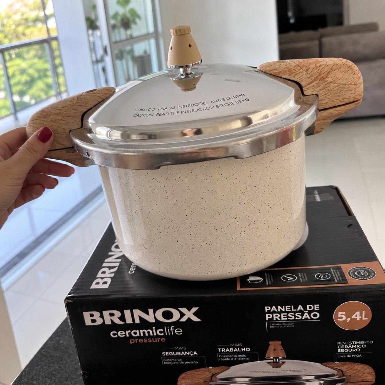 Panela de Pressão Revestimento Cerâmica Indução - Brinox