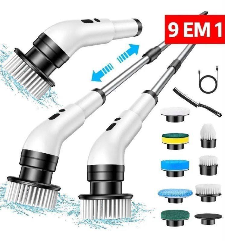 Escova de limpeza elétrica 9 em 1