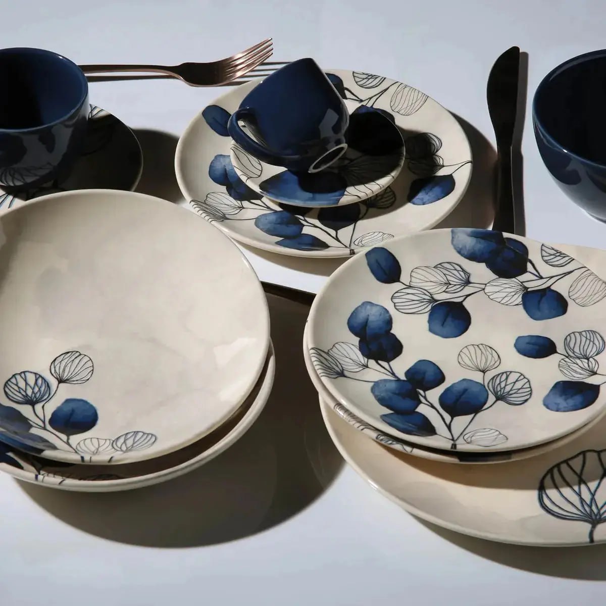 Aparelho De Jantar Coup Blue Cerâmica 30 Peças Porto Brasil