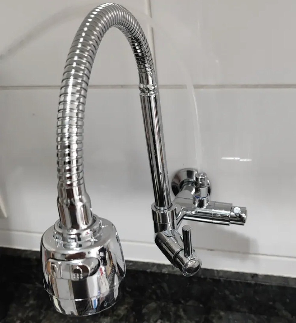 Torneira Gourmet Com Adaptador Saída Para Filtro Ou Purificador Abs 2 Modos De Jato Acionamento 1/4 De Volta Dazie Metais