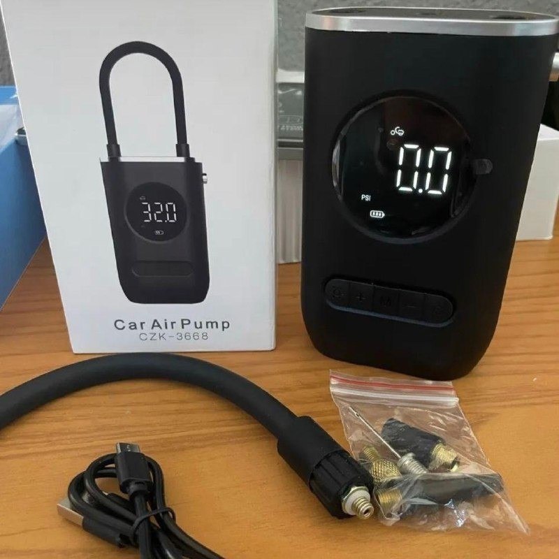 Bomba De Ar De Mão Pneu Car Air Pump Sem Fio 150 Psi Luz De Emergência Led Com Bateria Recarregável De 4000 Mah Verunto