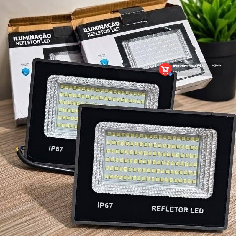 Kit 2 Refletor Super Led 400w Ip67 Holofote Bivolt Prova D'água