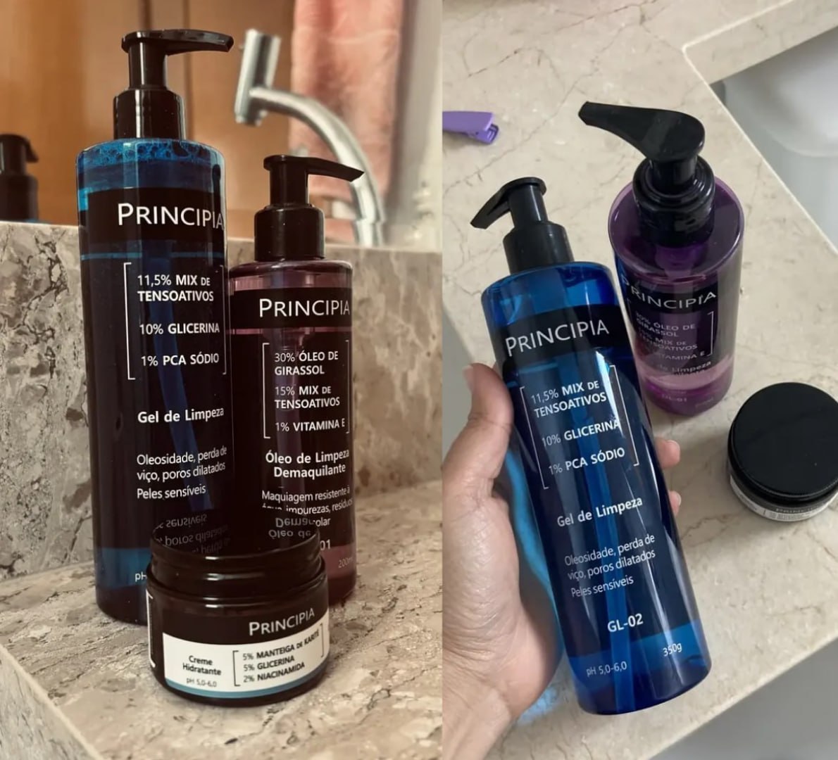 Principia Kit Limpeza E Hidratação Ch-01 + Ol-01 + Gl-02 Todo Tipo De Pele Dia/noite