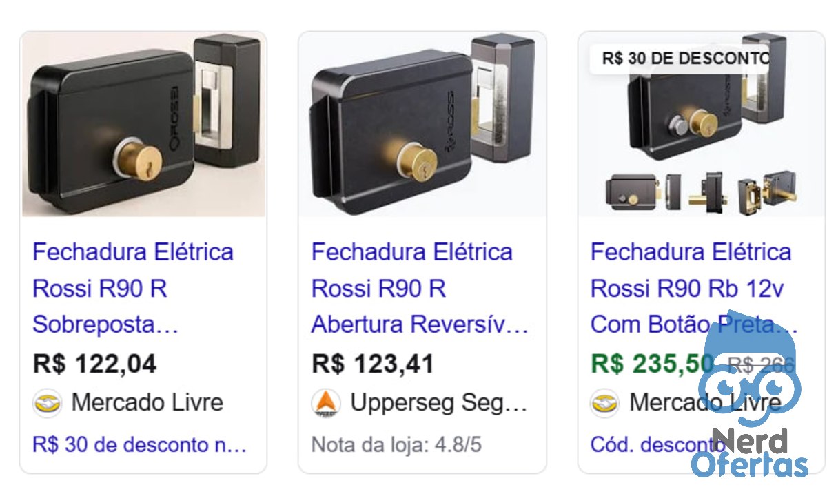 Fechadura Elétrica Rossi R90 R Sobreposta Reversível Cor Preto