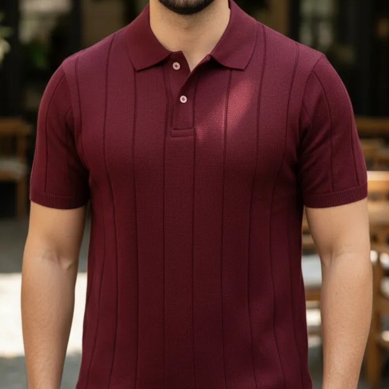 Camisa Polo Masculina Tricot Gola V Capri Casual Premium