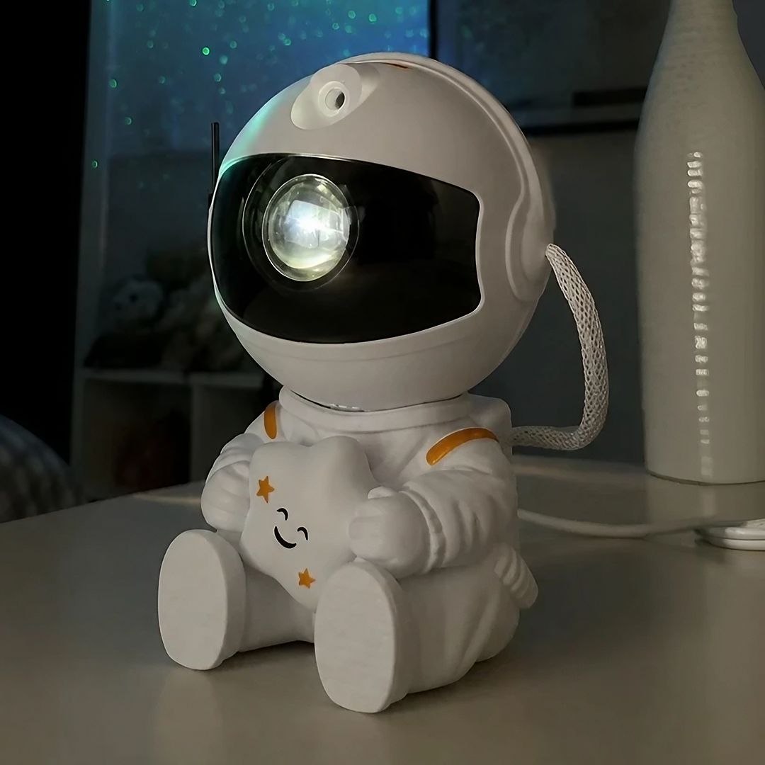 Mini Luminária Astronauta Robozinho Projetor Astronauta Luz