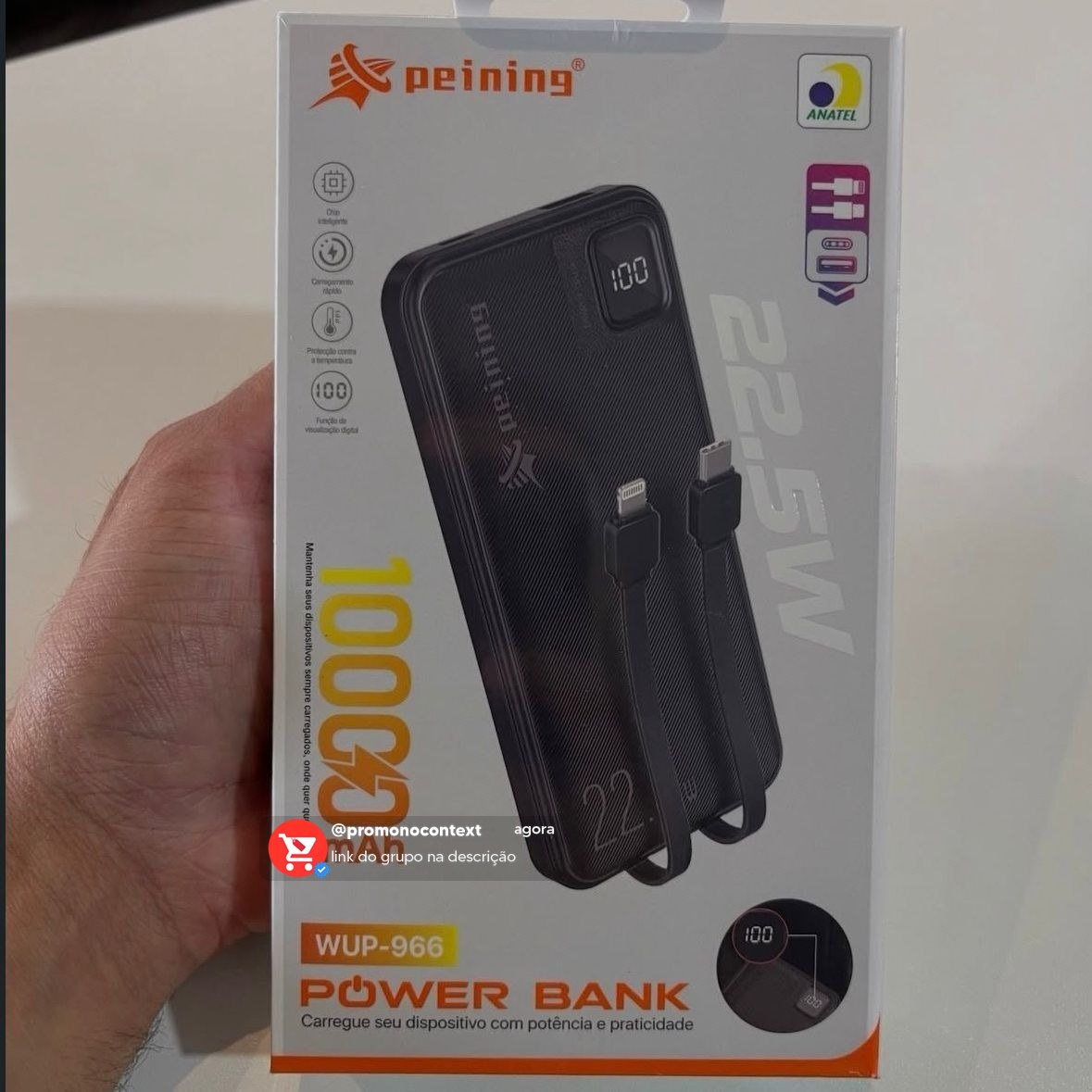 Power Bank 10000mah Turbo 22.5w Carregador Portátil
