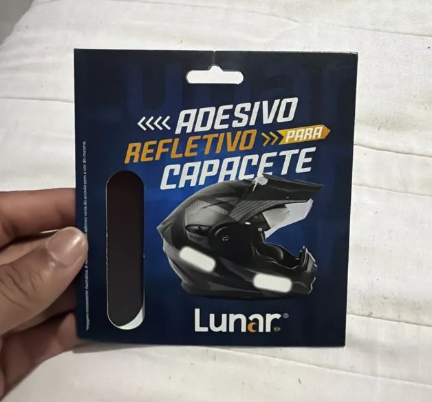 Kit Adesivos Refletivos Capacete Moto Lunar Brasil