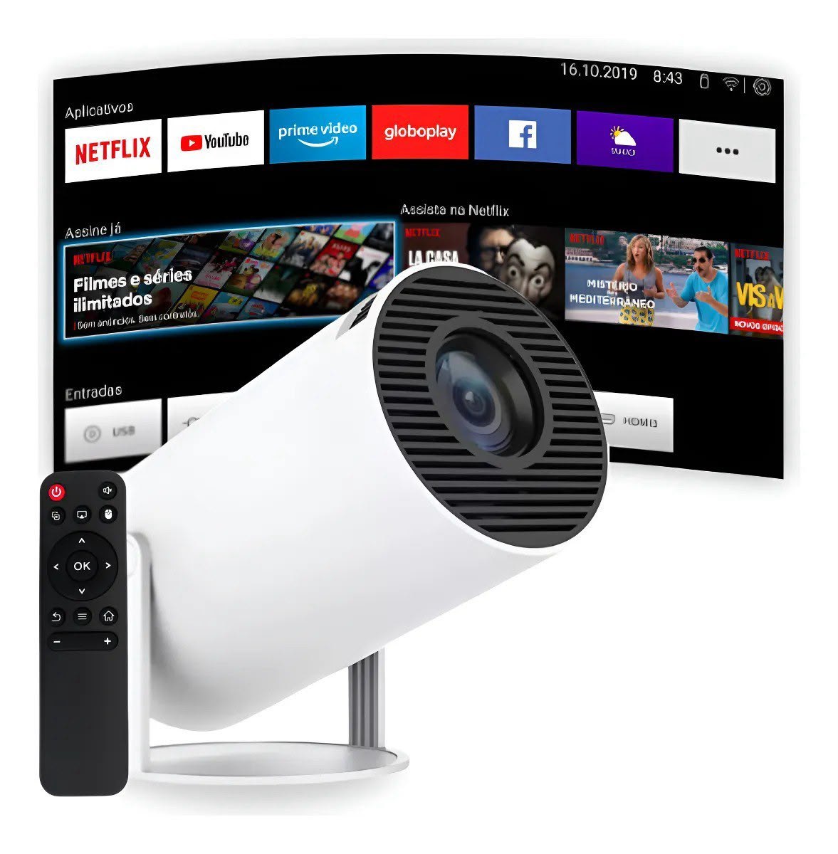 Projetor Portátil 4k Hd Android 11.0