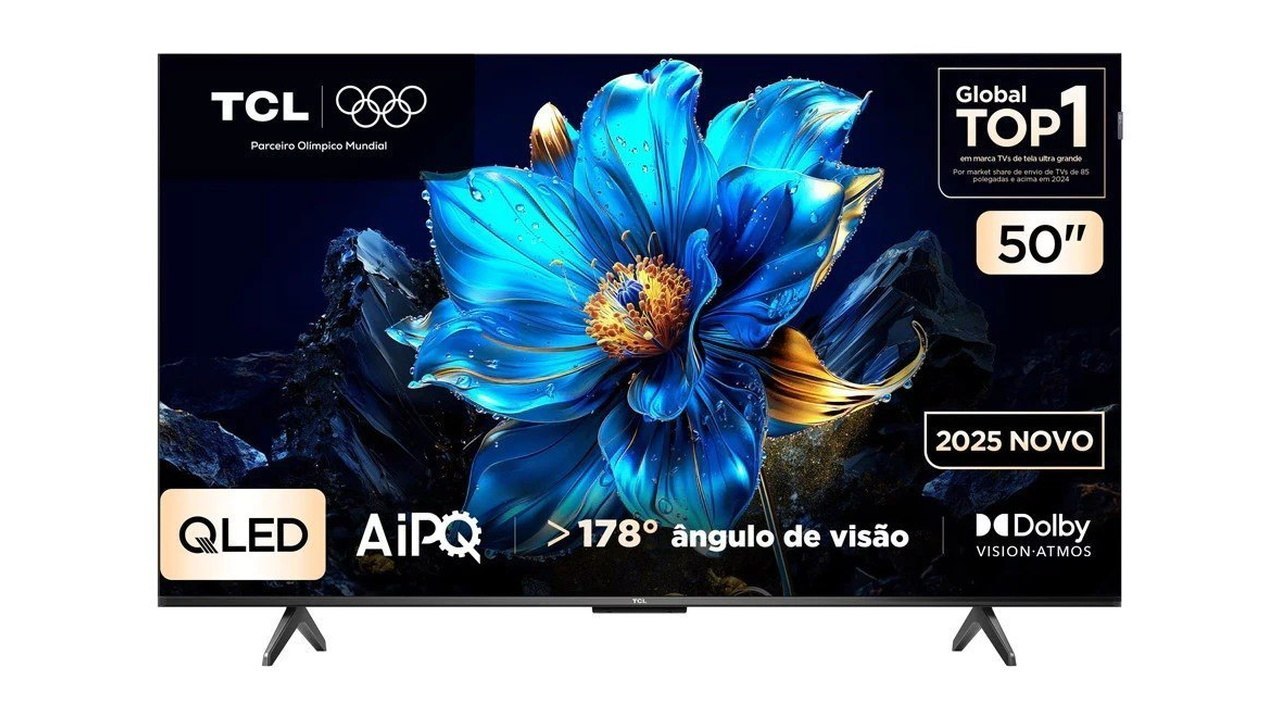 Smart TV TCL 50" 50P7K 4K QLED UHD Google TV Bivolt