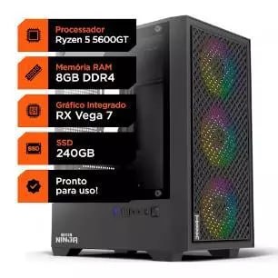 Pc Gamer Soldier, Ryzen 5 5600gt, 8GB DDR4, SSD 240GB, Radeon Graphics Vega 7