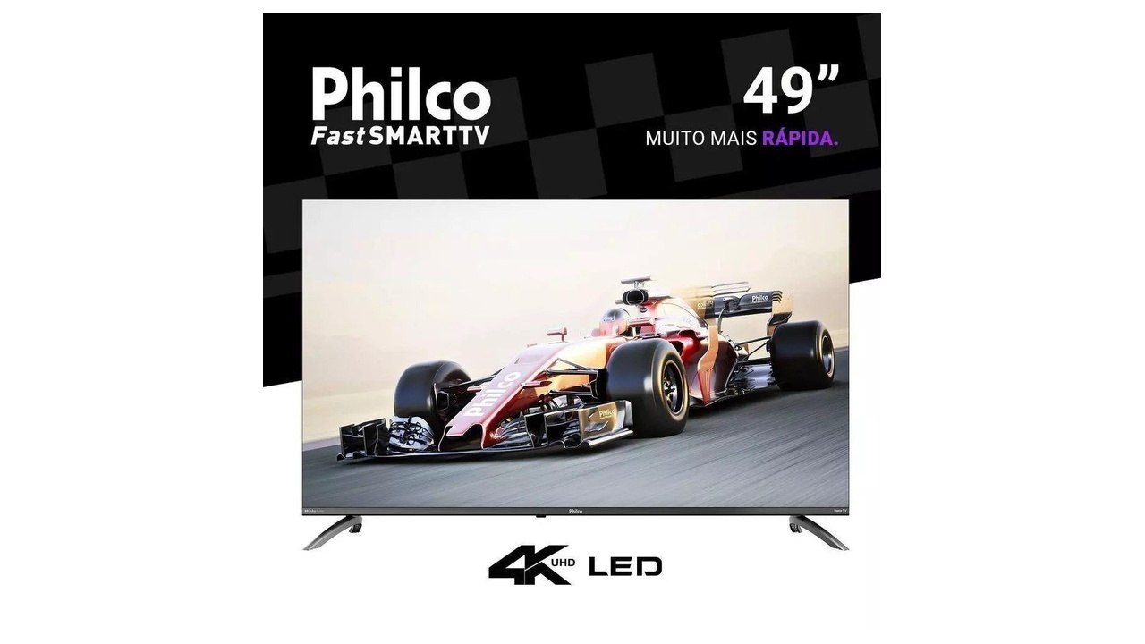 Smart TV Philco P49CRA 49" UHD 4K DLED Cinza com Roku TV HDR10 Bivolt