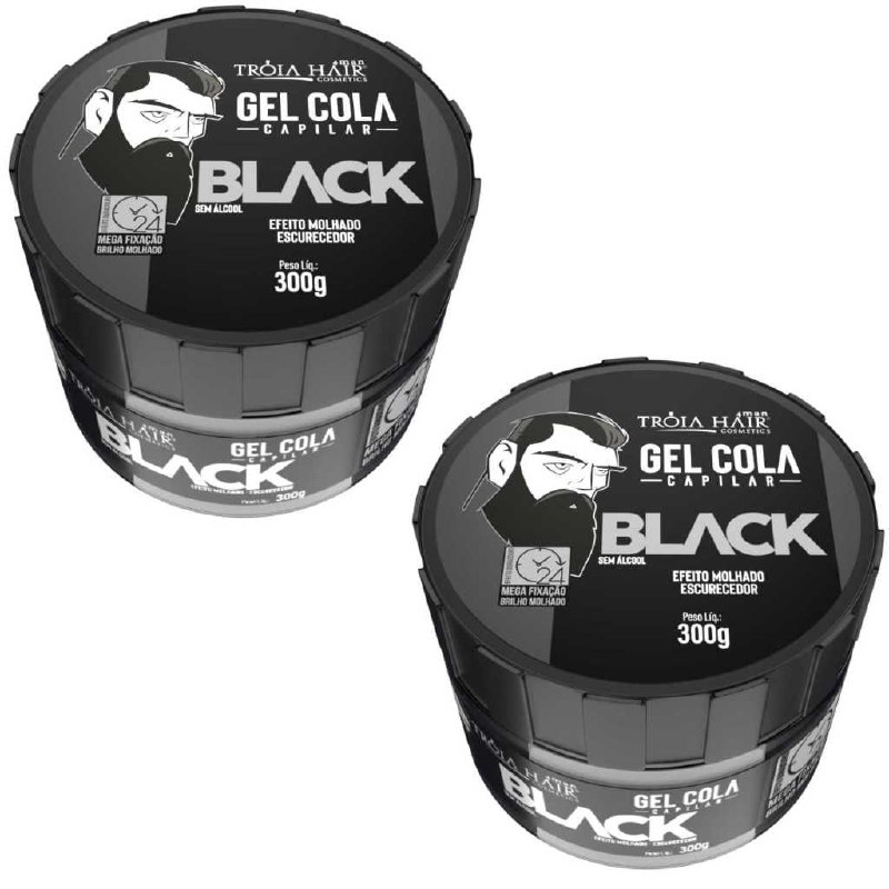 Gel Cola Black - Troia Hair For Man 300g Extra Forte